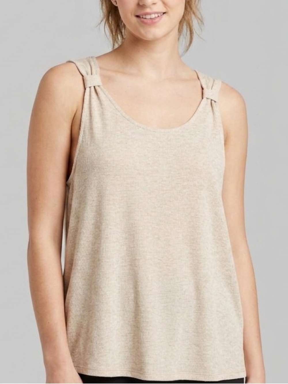 Tan Knit Stretchy Tank Top